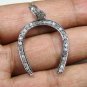 Pave Diamond Horse Shoe Charm Pendant 925 Silver Diamond U Shape Pendant Charm.