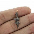 Pave Diamond Snake Charm 925 Silver Diamond Findings Jewelry Making.