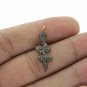 Pave Diamond Snake Charm 925 Silver Diamond Findings Jewelry Making.