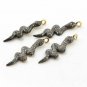 Pave Diamond Snake Charm 925 Silver Diamond Findings Jewelry Making.