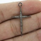 Pave Diamond Cross Pendant 925 Sterling Silver Jewelry Additional Findings Gift. Pave Diamond Cross Pendant 925 Sterling Silver Jewelry Additional Findings Gift.