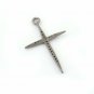 Pave Diamond Cross Pendant 925 Sterling Silver Jewelry Additional Findings Gift.