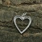 Heart Charm Pendant Pave Diamond 925 Silver Minimalist Pendant Birthday Gift.