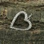 Heart Charm Pendant Pave Diamond 925 Silver Minimalist Pendant Birthday Gift.