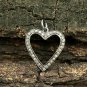 Heart Charm Pendant Pave Diamond 925 Silver Minimalist Pendant Birthday Gift.