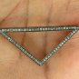 Triangle Pendant Pave Diamond 925 Silver Diamond Handmade Triangular Pendant.