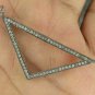 Triangle Pendant Pave Diamond 925 Silver Diamond Handmade Triangular Pendant.