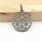 Pave Diamond Victorian Pendant 925 Silver Diamond Valentines Day Pendant Gift.
