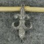 Pave Diamond Fleur De Lis Pendant 925 Silver Diamond Lily Pendant Gift Charm.