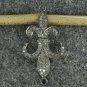 Pave Diamond Fleur De Lis Pendant 925 Silver Diamond Lily Pendant Gift Charm.