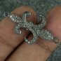 Pave Diamond Fleur De Lis Pendant 925 Silver Diamond Lily Pendant Gift Charm.