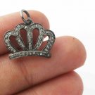 Pave Diamond Crown Charm Pendant 925 Sterling Silver Additional Finding Supply. Pave Diamond Crown Charm Pendant 925 Sterling Silver Additional Finding Supply.