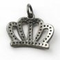 Pave Diamond Crown Charm Pendant 925 Sterling Silver Additional Finding Supply.