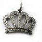 Pave Diamond Crown Charm Pendant 925 Sterling Silver Additional Finding Supply.