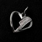 Pave Diamond Heart Charm Pendant 925 Silver Diamond Findings Anniversary Gift.