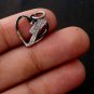 Pave Diamond Heart Charm Pendant 925 Silver Diamond Findings Anniversary Gift.