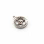 Pave Diamond Round Cross Charm Pendant 925 Sterling Silver Additional Findings.