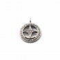 Pave Diamond Round Cross Charm Pendant 925 Sterling Silver Additional Findings.