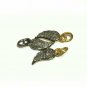 Pave Diamond Feather Charm Pendant 925 Silver Diamond Bail Pendant Birthday Gift