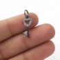 Butterfly Key Pendant Pave Diamond Pendant 925 Silver Diamond Pendant Charm.