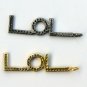 Pave Diamond LOL Charm Pendant 925 Silver Diamond Bail Pendant Birthday Gift.