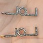 Pave Diamond LOL Charm Pendant 925 Silver Diamond Bail Pendant Birthday Gift.