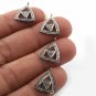 Pave Diamond Triangle Charm Pendant 925 Sterling Silver Additional Findings Gift