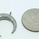 Pave Diamond Moon Pendant 925 Silver Diamond Horn Moon Pendant For Christmas. Pave Diamond Moon Pendant 925 Silver Diamond Horn Moon Pendant For Christmas.