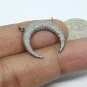 Pave Diamond Moon Pendant 925 Silver Diamond Horn Moon Pendant For Christmas.