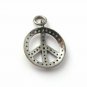 Pave Diamond Peace Charm Pendant 925 Sterling Silver Additional Finding Supply.