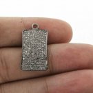 Pave Diamond Rectangle Charm Pendant 925 Sterling Silver Jewelry Additional Gift Pave Diamond Rectangle Charm Pendant 925 Sterling Silver Jewelry Additional Gift