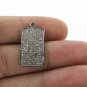 Pave Diamond Rectangle Charm Pendant 925 Sterling Silver Jewelry Additional Gift