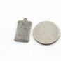 Pave Diamond Rectangle Charm Pendant 925 Sterling Silver Jewelry Additional Gift