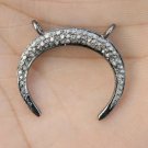 Pave Diamond Crescent Moon Pendant 925 Silver Diamond Horn Charm Pendant Gift. Pave Diamond Crescent Moon Pendant 925 Silver Diamond Horn Charm Pendant Gift.