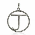 Pave Diamond Initial Pendant 925 Silver Diamond Alphabet Necklace Jewelry Gift.