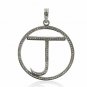 Pave Diamond Initial Pendant 925 Silver Diamond Alphabet Necklace Jewelry Gift.
