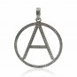 Pave Diamond Initial Pendant 925 Silver Diamond Alphabet Pendant Charm Gift.