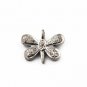 Pave Diamond Butterfly Charm Pendant 925 Silver Minimalist Diamond Pendant.