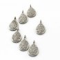 Pave Diamond Pear Charm Pendant 925 Silver Diamond Jewelry Valentines Gift.