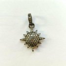 Sun Pendant Pave Diamond Sun Charm 925 Silver Diamond Birthday Gift Fine Jewelry