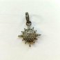 Sun Pendant Pave Diamond Sun Charm 925 Silver Diamond Birthday Gift Fine Jewelry