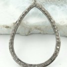 Pave Diamond Pear Pendant 925 Silver Diamond Drop Pendant Valentines Day Gift.