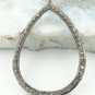 Pave Diamond Pear Pendant 925 Silver Diamond Drop Pendant Valentines Day Gift.