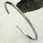 Pave Diamond Single Line Cuff Bracelet 925 Silver Diamond Bracelet Wedding Gift.