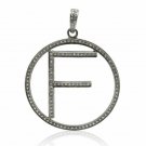 Pave Diamond Initial Pendant 925 Silver Alphabet Pendant Charm Gift Jewelry Gift Pave Diamond Initial Pendant 925 Silver Alphabet Pendant Charm Gift Jewelry Gift