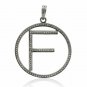 Pave Diamond Initial Pendant 925 Silver Alphabet Pendant Charm Gift Jewelry Gift