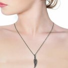 Pave Diamond Feather Charm Handmade Wing Pendant 925 Silver Diamond Jewelry Gift