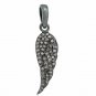 Pave Diamond Feather Charm Handmade Wing Pendant 925 Silver Diamond Jewelry Gift