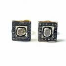Pave Diamond Stud Earring 925 Silver Diamond Square Stud Earring Valentines Gift Pave Diamond Stud Earring 925 Silver Diamond Square Stud Earring Valentines Gift