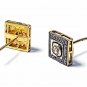 Pave Diamond Stud Earring 925 Silver Diamond Square Stud Earring Valentines Gift